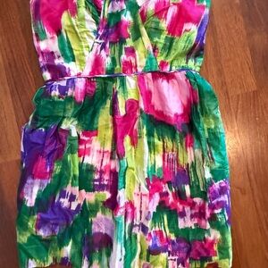 Shoshanna Vibrant Multicolor Strapless Dress